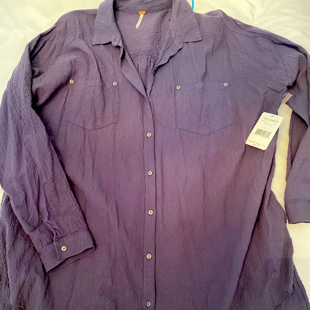 NWT Free People blue Tunic shirt
